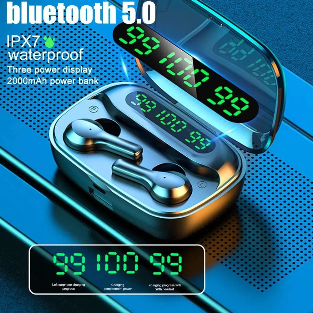 Беспроводные наушники Bluetooth 5 0 шумоподавление вкладыши с зарядным чехлом 2000 мАч