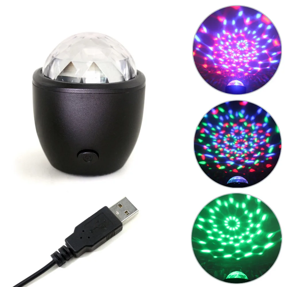 

Mini Party Stage Light 3W LED Stage Light USB Powered Multicolor Disco Ball Magic Effect Lamp for Christmas Birthday KTV Bar