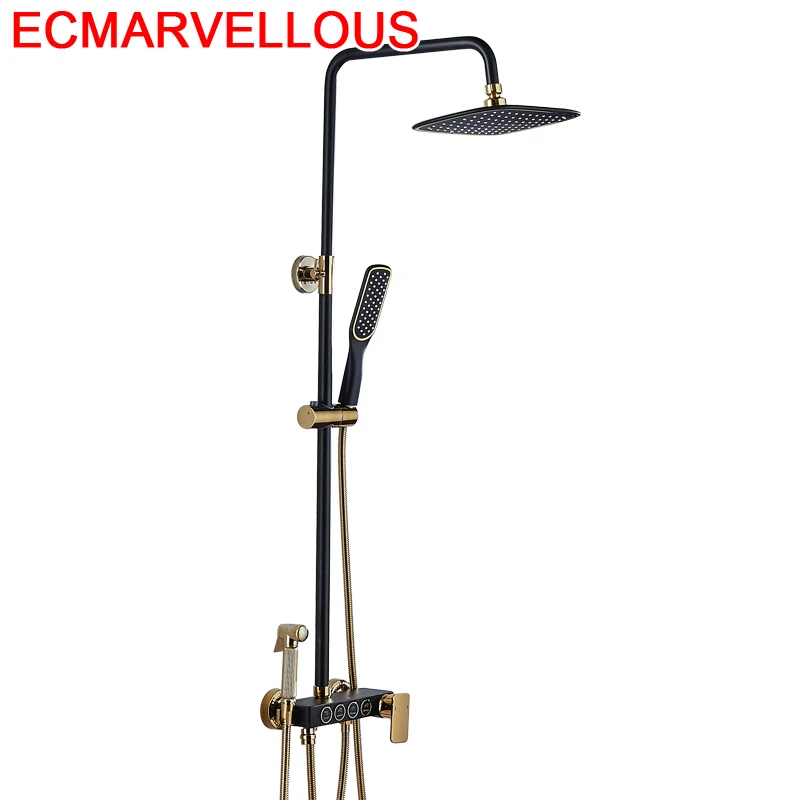 Черная электрическая Душевая система комплект черных душевых кабин душевой душ