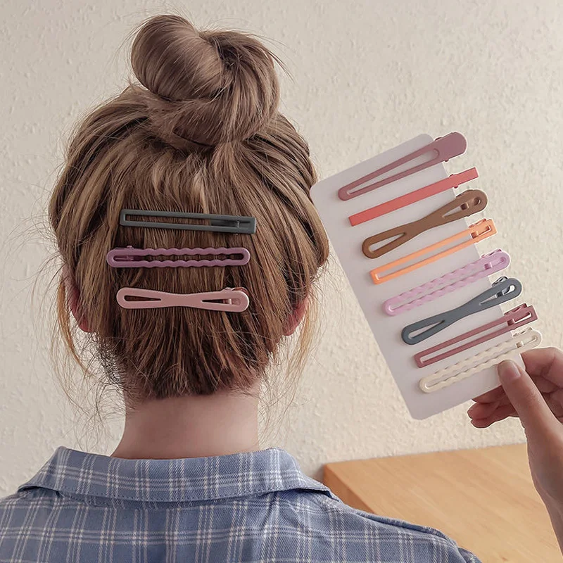 

Korea Square Scrub Matte Colorful Bow Geometric Fluffy Hair Clip Hollow Hairpin Hair Accessories For Women Girl Barrette