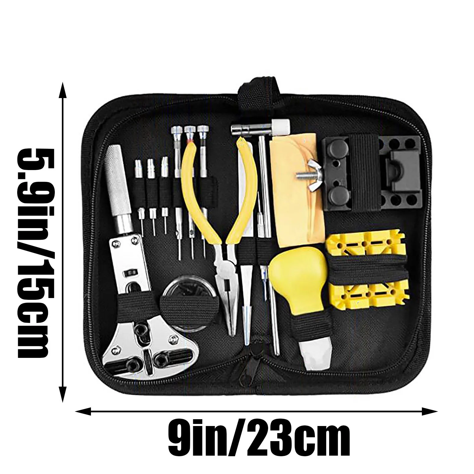 

52pcs Watch Repair Tool Kit Watch Repair Set Professional Watch Maker Tool Nylon Case Black Watch Hand Tool Sets Herramientas