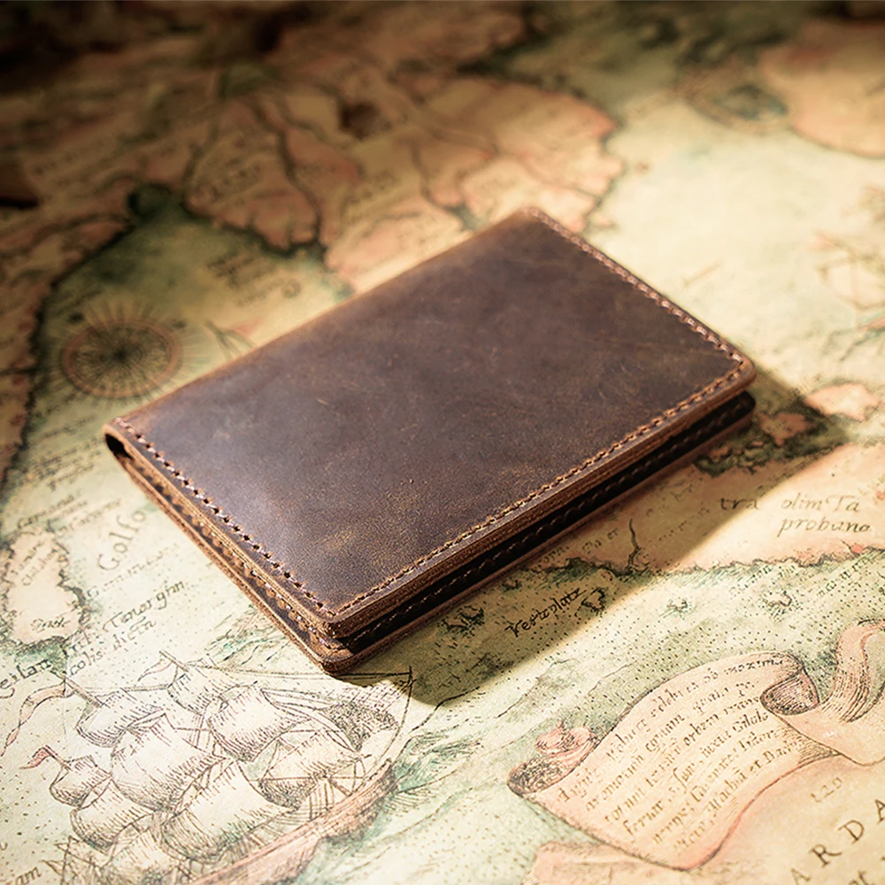 Новое поступление 2020 мужские держатели для кредитных карт Винтажный дизайн коричневый кошелек из кожи Crazy