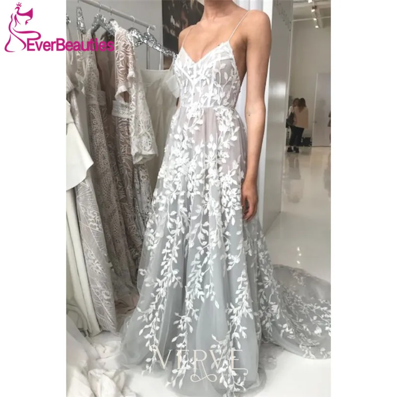 

Wedding Dresses A-Line Tulle Lace Appliqued Vestido De Novia Para Boda Talla Grande V-Neck Beach Bridal Gown