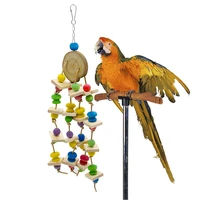 colorful wooden blocks parrot chew toy pet bird string toys hanging swing cage climbing ladder toys for lovebird birds products