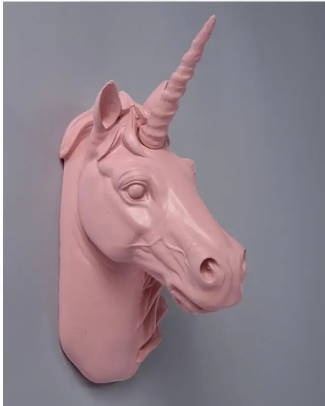 

Nordic Style Creativity Animal Resin Stereo head Wall hanging Unicorn Wall Decoration backwall gifts cculpture statue