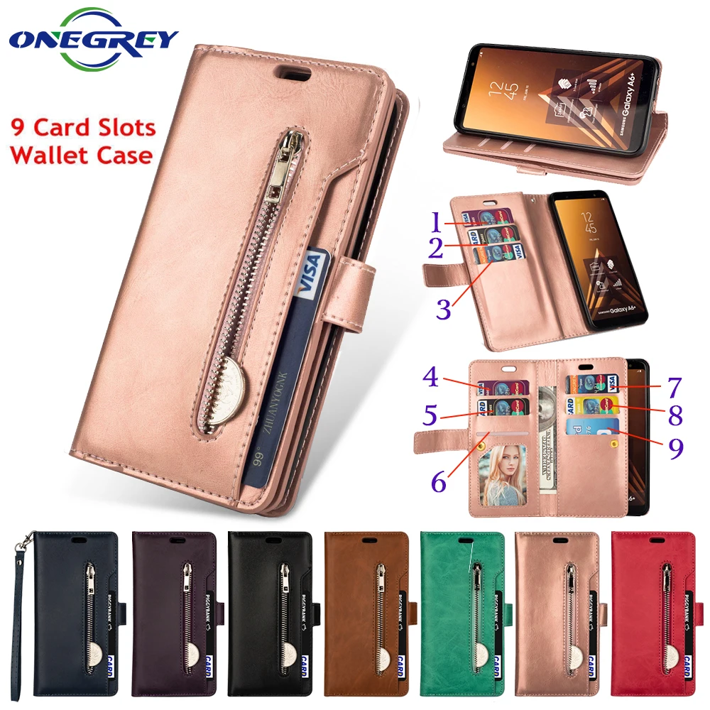 Flip Zipper Leather Case For Samsung Galaxy A7 A6 A5 J3 J8 J5 J7 J4 J6 Plus 2018 2017 A81 A91 M51 M31 M21 M30 M20 S Phone Cover