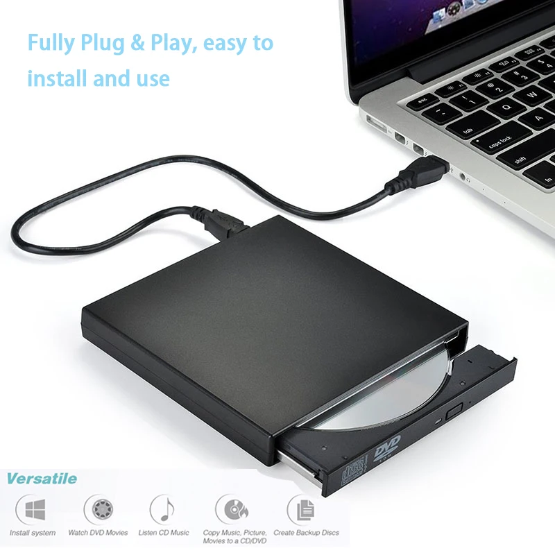 Внешний Dvd привод Оптический Usb 2 0 Cd Rom Проигрыватель Rw горелки Писатель ридер