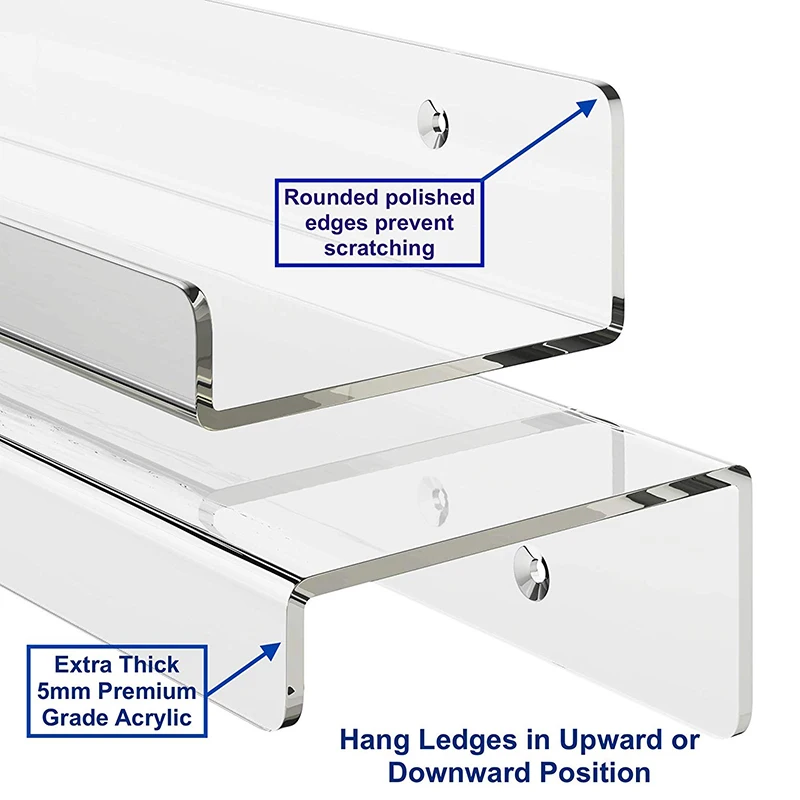 Прозрачный акриловый Невидимый детский плавающий настенная книжная полка