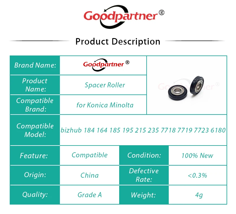 10X A0XX374500 A0XX 3745 00 Spacer ролик рулон для Konica Minolta тонер Bizhub 164 184 185 195 215 235 7718 7719 7721 7723|konica
