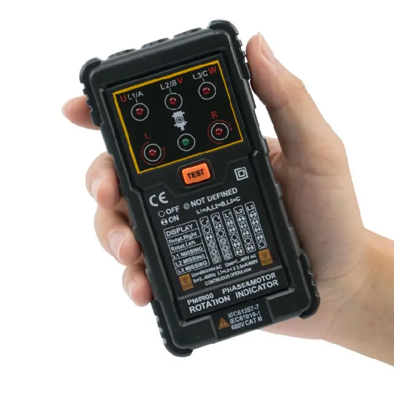 MS5900 120V 400VAC трехфазный индикатор вращения Измеритель Тестер последовательности