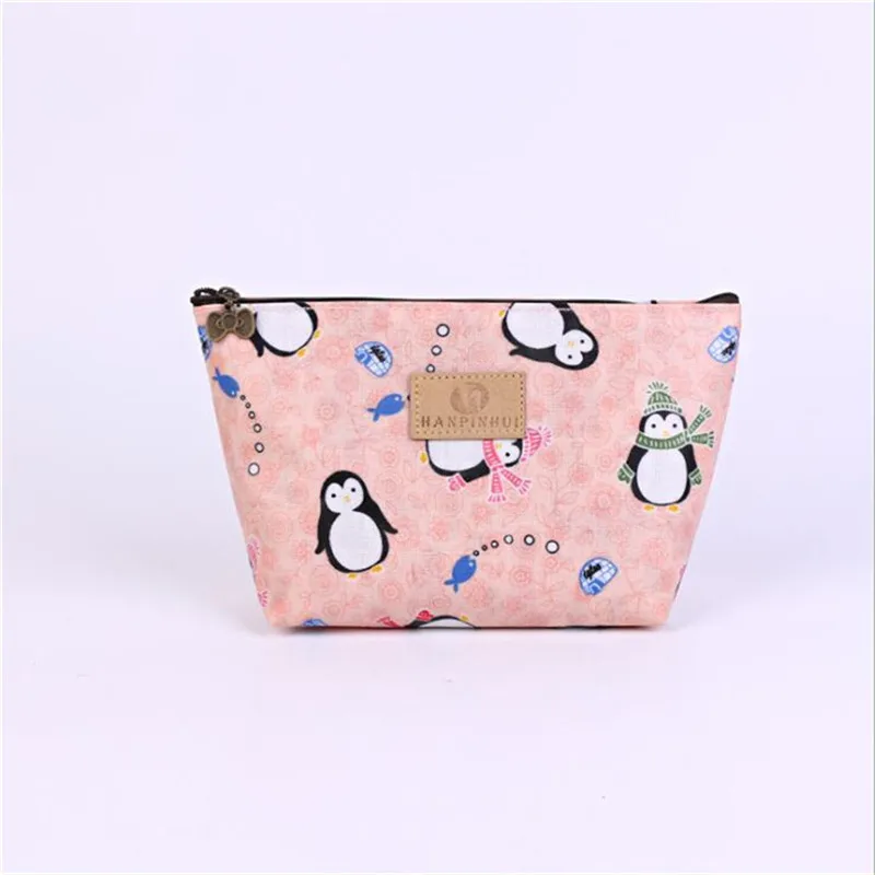 

1 pc Cartoon Cosmetic Bag Fox Duck Pattern Women Make Up Bag Travel Floral Organizer For Cosmetic Toiletry Bag Neceser