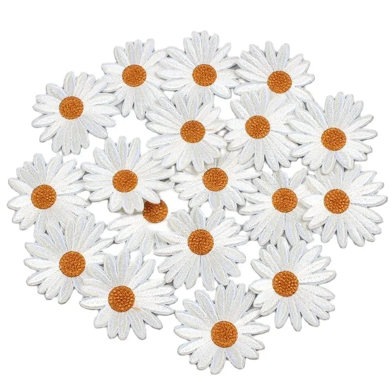 10pcs Iron On Daisy Patch Cartoon Flower Stickers DIY Clothes Patches Handmade Jeans Backpacks Sweaters Caps Fabric Appliques images - 6