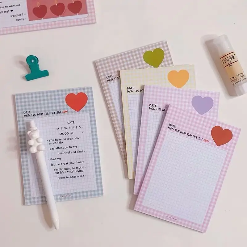 Новое поступление 30 листов милые блокноты для записей MINKYS в форме сердца