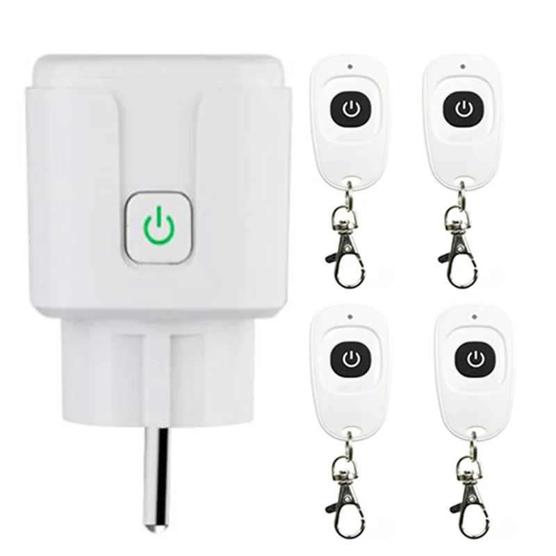 

433MHZ AC 110V 220V RF Wireless Remote Control Switch Smart Socket Power EU Electrical Outlet Switch 20m Transmitter
