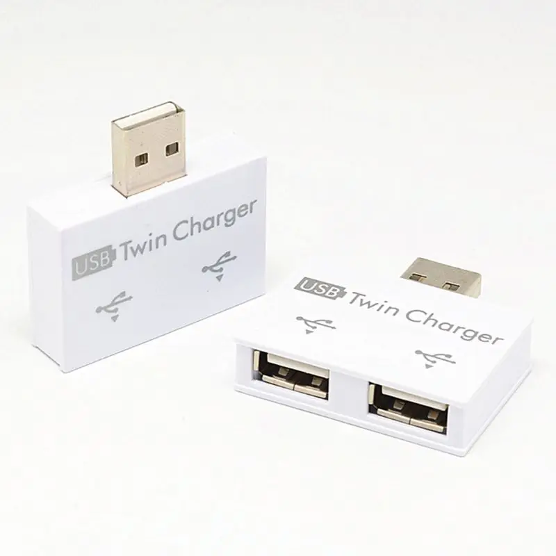 

Fashion Mini USB Hub 2 Ports USB 2.0 Splitter Charger Adapter for Mobile Phone PC Computer Tablet Accessories