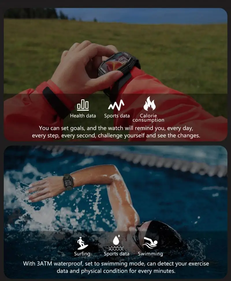 

C16 3ATM 30M Waterproof Sport Smart Watch Outdoor Fitness Smartwatch for Smart Phone Swim Diving Watches