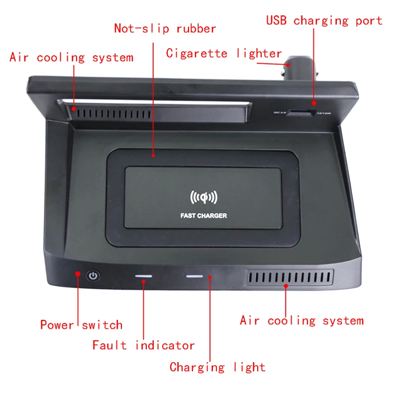 15w qi car wireless charging phone charger charging plate accessories for vw tiguan mk2 allspace tharu 2017 2018 2019 for iphone free global shipping