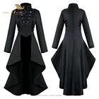 Женский костюм в викторианском стиле SISHION в средневековом викторианском стиле, тренчкот в стиле стимпанк, винтажный наряд с асимметричным подолом, пальто, VD1984