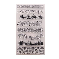 sleigh snowflakes clear stamps transparent silicone stamp for diy scrapbooking paper card craft tools