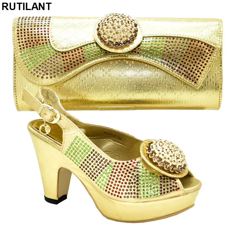 Новейшая Итальянская обувь с сумочкой в комплекте для свадьбы нигерийском стиле