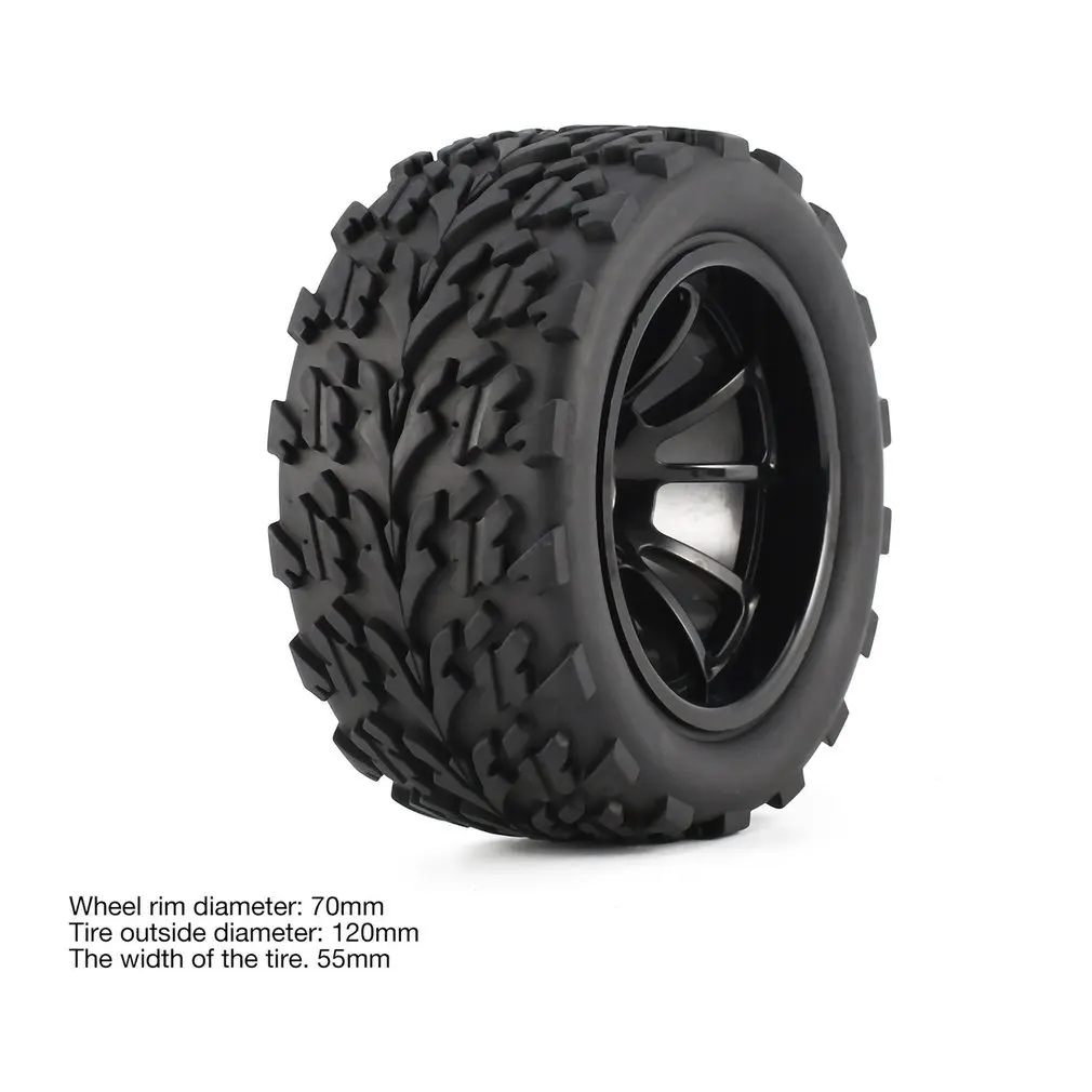 

4Pcs 120mm 10 Contour Public Word Fetal Flower Off-road Wheel Rim and Tires for 1/10 Monster Truck Racing RC Car Accessories