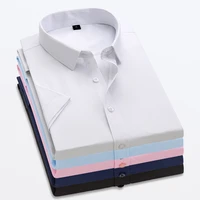 2021 popular mens short sleeve shirt korean business casual shirt slim handsome white inch shirt