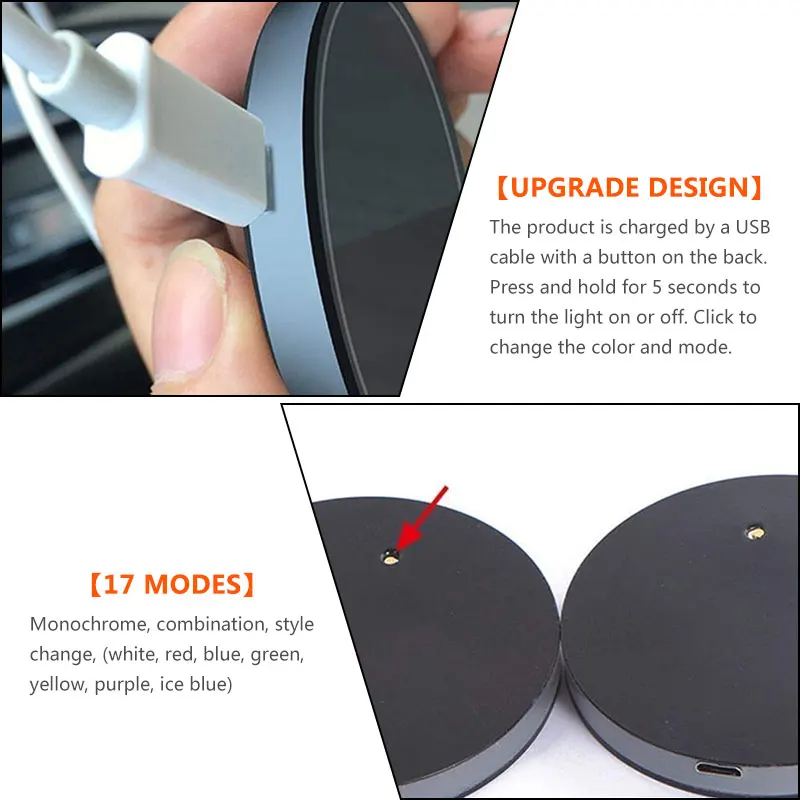 2x светодиодный светильник, автомобильный коврик с логотипом для Jeep Acura Buick Chevrolet Chrysle Dodge Fiat Mitsubishi Renault, светящийся держатель