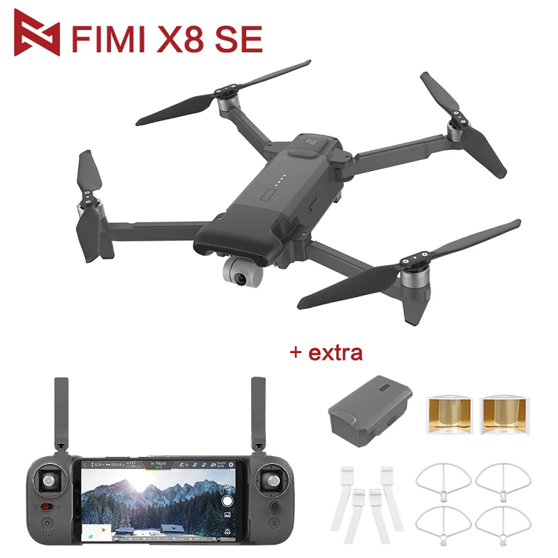 Подлинный Радиоуправляемый Дрон FIMI X8 SE черный с 4K HD камерой 5 км FPV 33mins Flight RTF батарея посадочные части подарки - Цвет: One more Battery