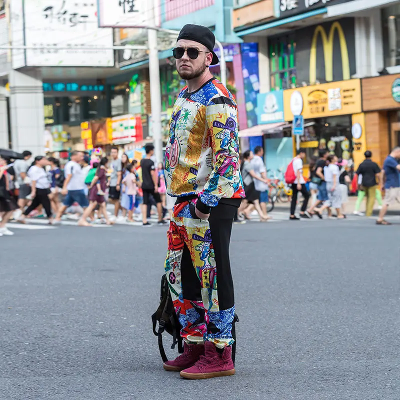 

Plus size men's clothing autumn fat plus size personality loose plus size trendy fat sweater