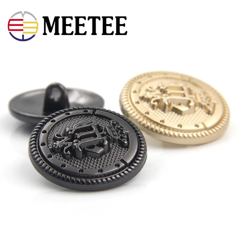 Meetee 15 25 мм 10 шт. матовые золотистые металлические пуговицы Модные мужские костюмы