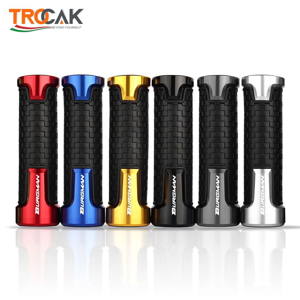

7/8'' 22mm Burgman Handlebar Handle Grip CNC Motorcycle Ends Handles For SUZUKI BURGMAN 650 400 125 200 AN650 AN400 AN125 AN200