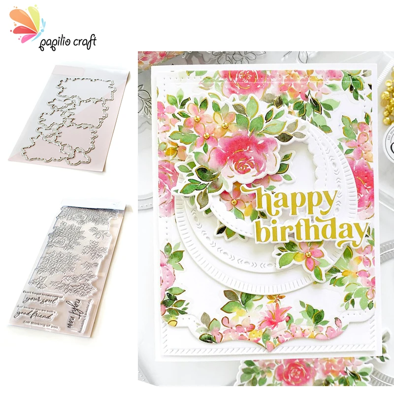 

Rose Flower Metal Cutting Dies & Stamps Scrapbook Diary Decoration Stencil Embossing Template DIY Greeting Card Handmade 2021
