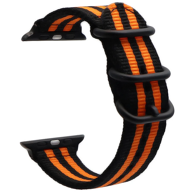 Лидер продаж нейлоновый ремешок для часов для Apple Watch 3/2/1 серии спортивный кожаный браслет, 42 мм, 38 мм, ремешок для наручных часов iwatch - Цвет ремешка: Black orange BK