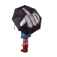 creative cool middle finger umbrella rain women parasol men umbrella impact umbrella 3 fold