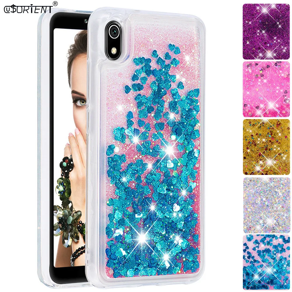 Облегающий чехол для Xiaomi Redmi 7A милый Блестящий динамический жидкий зыбучий песок