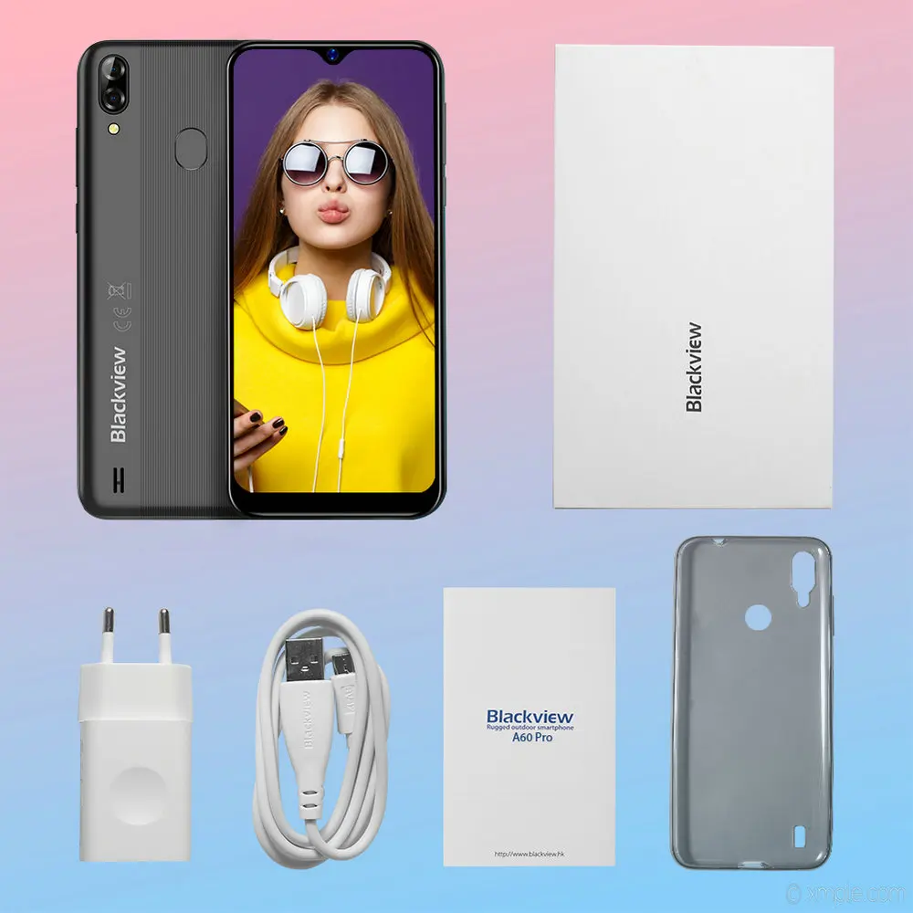 Оригинальный смартфон Blackview A60 Pro 3 ГБ + 16 MT6761V Android 9 0 экран Waterdrop 4080 мАч Touch ID 4G