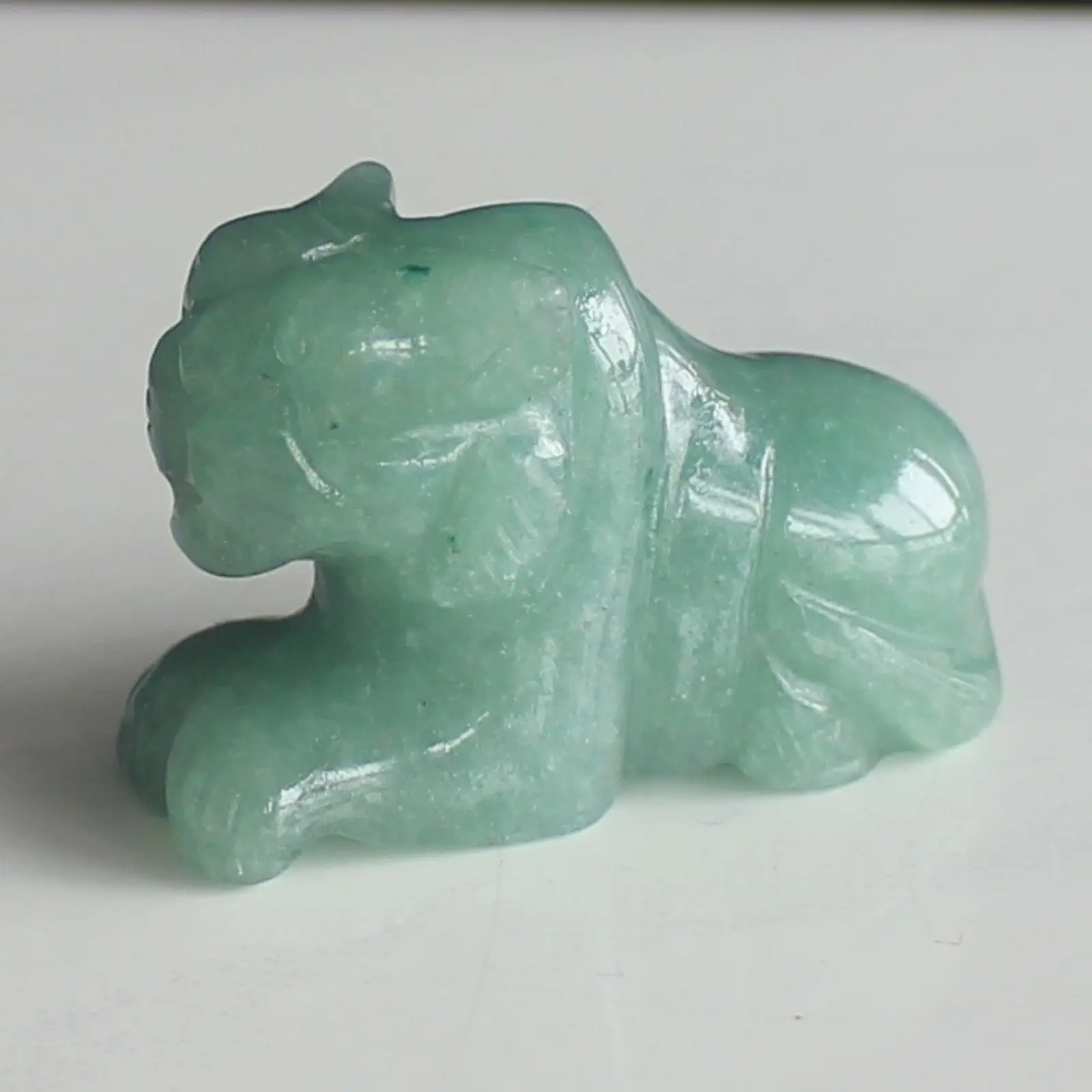 

1.5'' Hand Carved Natural Green Aventurine Tiger Animal Figurine Animal Carving