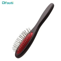 drewti narrow wood hairbrush wig brushs hard steel brush metal african comb hair combs hairdressing styling tools for womenmen