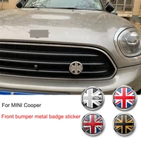 car front bumper grille metal logo 3d badge sticker for bmw mini cooper s jcw f54 f55 f56 f60 r55 r56 r60 exterior accessories