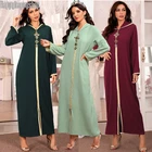 2021 модные платья, марокканский этнический длинный халат, Женский хиджаб с капюшоном, стразы, Abaya Caftan, турецкое повседневное платье, скромная одежда