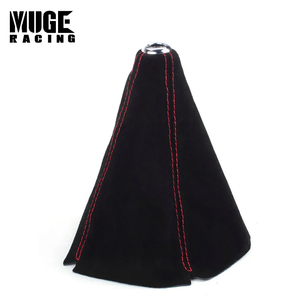

Universal Gear Shift Knob Boot Collar Shifter Lever Cover Black Blue Red Suede Leather Car Racing Interior Accessories SFN002