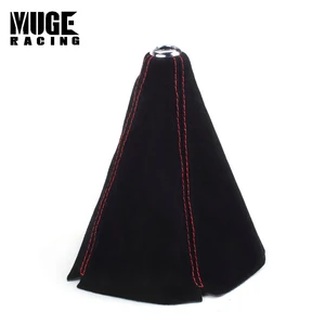Universal Gear Shift Knob Boot Collar Shifter Lever Cover Black Blue Red Suede Leather Car Racing Interior Accessories SFN002