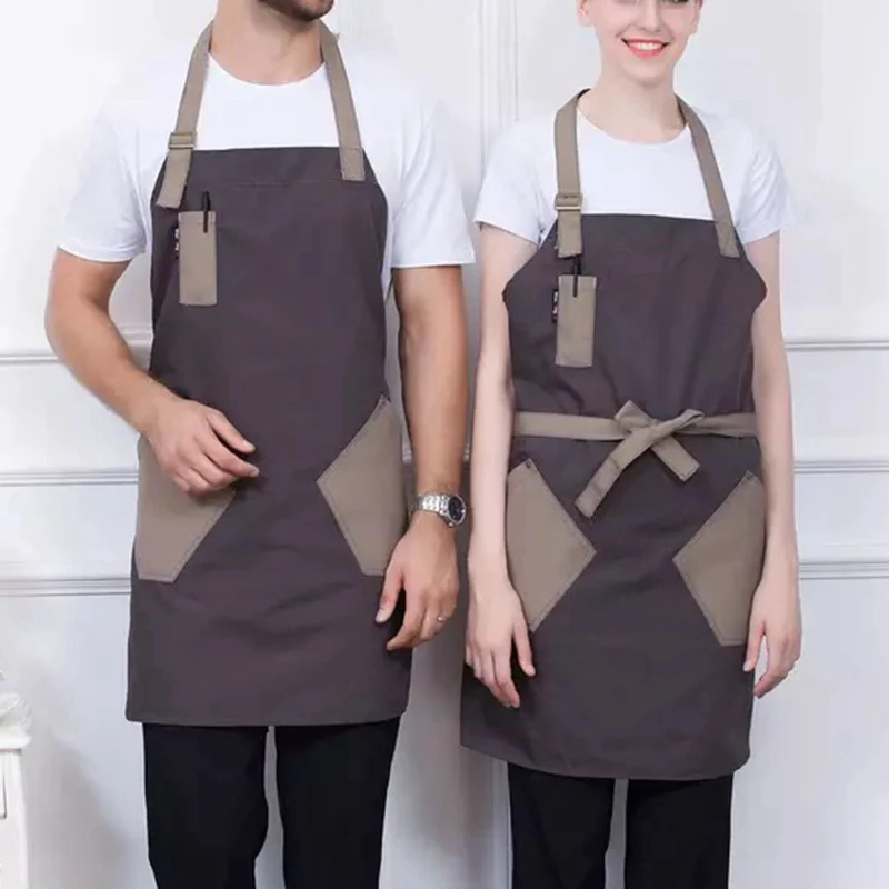 

2021 Newest Hot Solid Cooking Kitchen Apron For Woman Men Chef Waiter Cafe Shop BBQ Hairdresser Aprons Bibs Kitchen Accessory