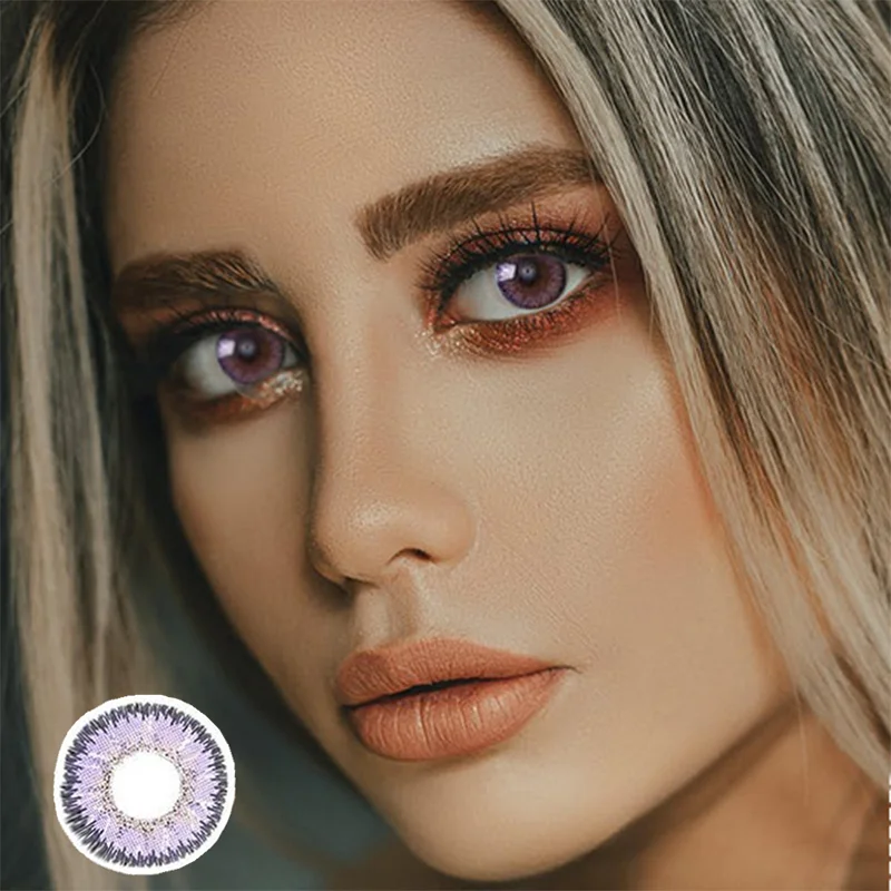 Контактные линзы 1 пара светящиеся фиолетовые ed для глаз косметические