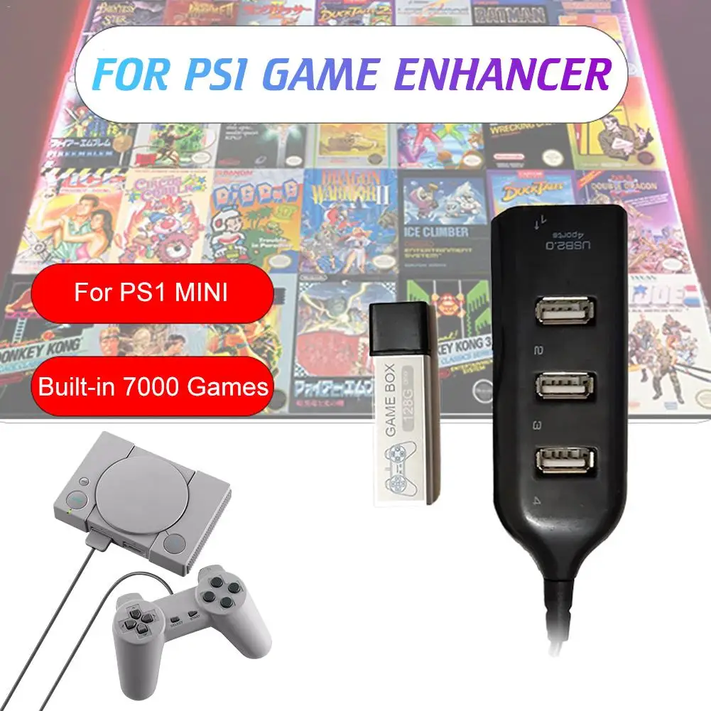 

Game Enhancer Plug Games Crackhead Pack For Playstation Accessories Built-in 7000 Games For True Blue Mini PS1