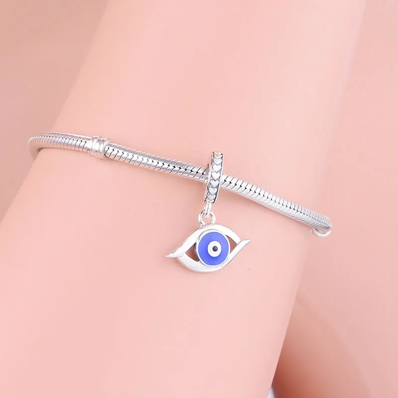 Женская подвеска из серебра 925 пробы с синей эмалью|Бусины| |