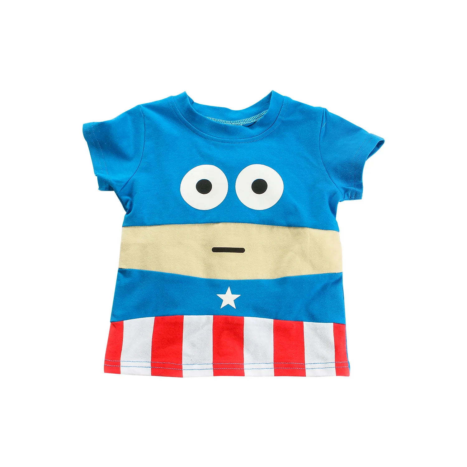 

Marvel Captain America 100% cotton T-shirt children boys summer short-sleeved clothes cloak boys clothes