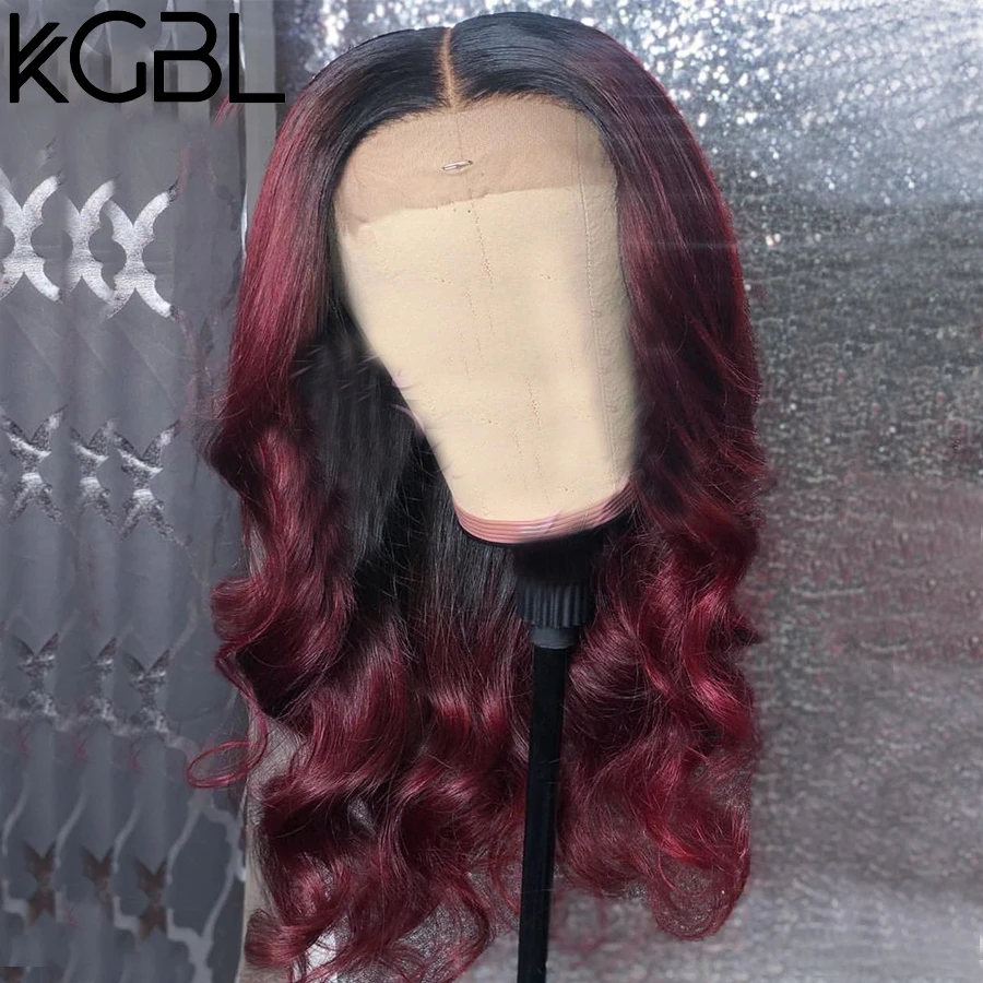 Парик KGBL из человеческих волос 13 х4 1B/99J 8-24 дюйма | Шиньоны и парики
