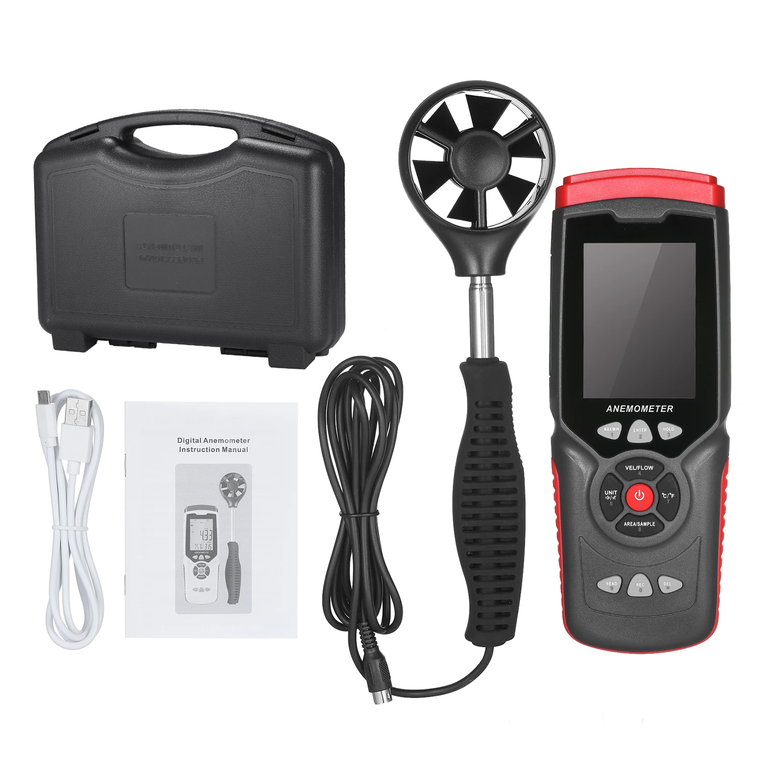 GT8907 Метеостанция Анемометр datalogger с ветровой скоростью направление ветра