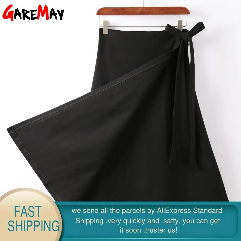 Женская юбка с разрезом GAREMAY облегающая высокой талией летняя трапециевидная для